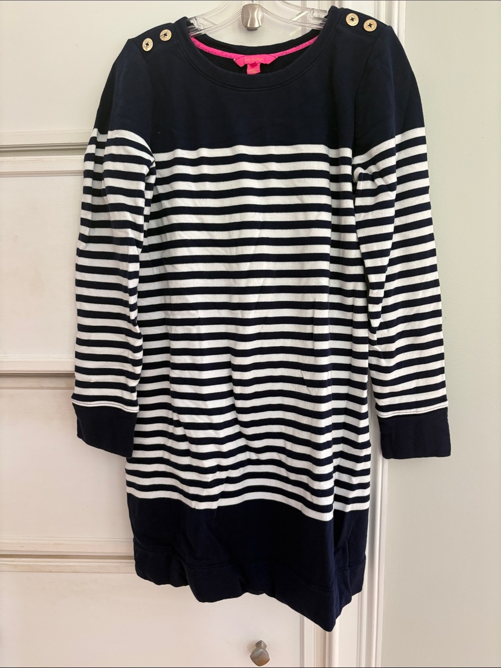 Lilly Pulitzer Navy and White Striped Boatneck Sweater Dress